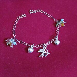 Thin bracelet with Pendants Sterling Silver925
